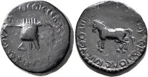 Artaxias III - AE 4 chalkoi - Original, horse left