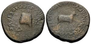 Artaxias III - AE 4 chalkoi - Imitation; Tiara 5 peaks