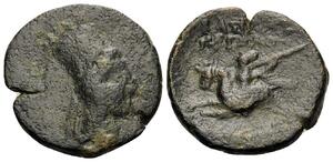 Tigranes II - Period I, Artaxata - AE 4 chalkoi - Tigranes on horseback