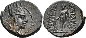 Tigranes II - Period II - Series 1, No control marks - AE 2 chalkoi - Herakles standing