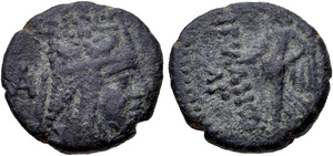 Tigranes II - Period III - AE 4 chalkoi - Nike - ΛΓ = Yr 33