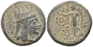 Tigranes the Younger - Series 5, Tigranocerta (70/69-69/8 BC) - AE 4 chalkoi - Nike