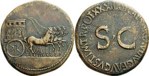 Tiberius 14-37 AD - AE Sestertius - RIC-66