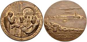 Bicentennial Commemoration of Mekhitar&#039;s Passing: 1749-1949 (Venice, 1949) - Bronze Medal