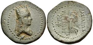 Tigranes II - Period II - Series 7, Artaxata mint - AE 4 chalkoi - Nike advancing Ieft