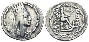 Tigranes II - Period 3, Artaxata - AR Tetradrachm - Yr. 37 ZΛ